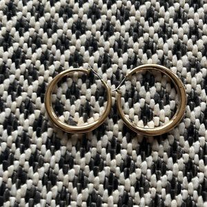 Gold tone hoop earrings- costume jewelry